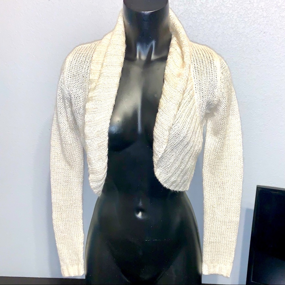 NB S cardigan sweater cream w/sparkle NWOT